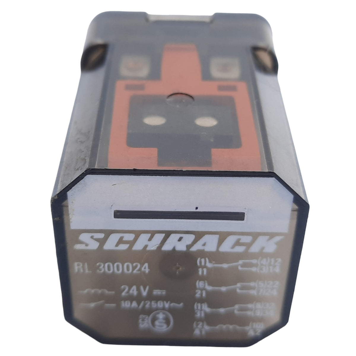 Used Lot of 2 Schrack RL 300024 Electromagnetic Relay, 11-Pin, 10A 250VAC, Coil 24VDC