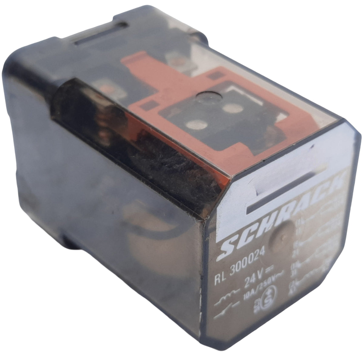 Used Lot of 2 Schrack RL 300024 Electromagnetic Relay, 11-Pin, 10A 250VAC, Coil 24VDC