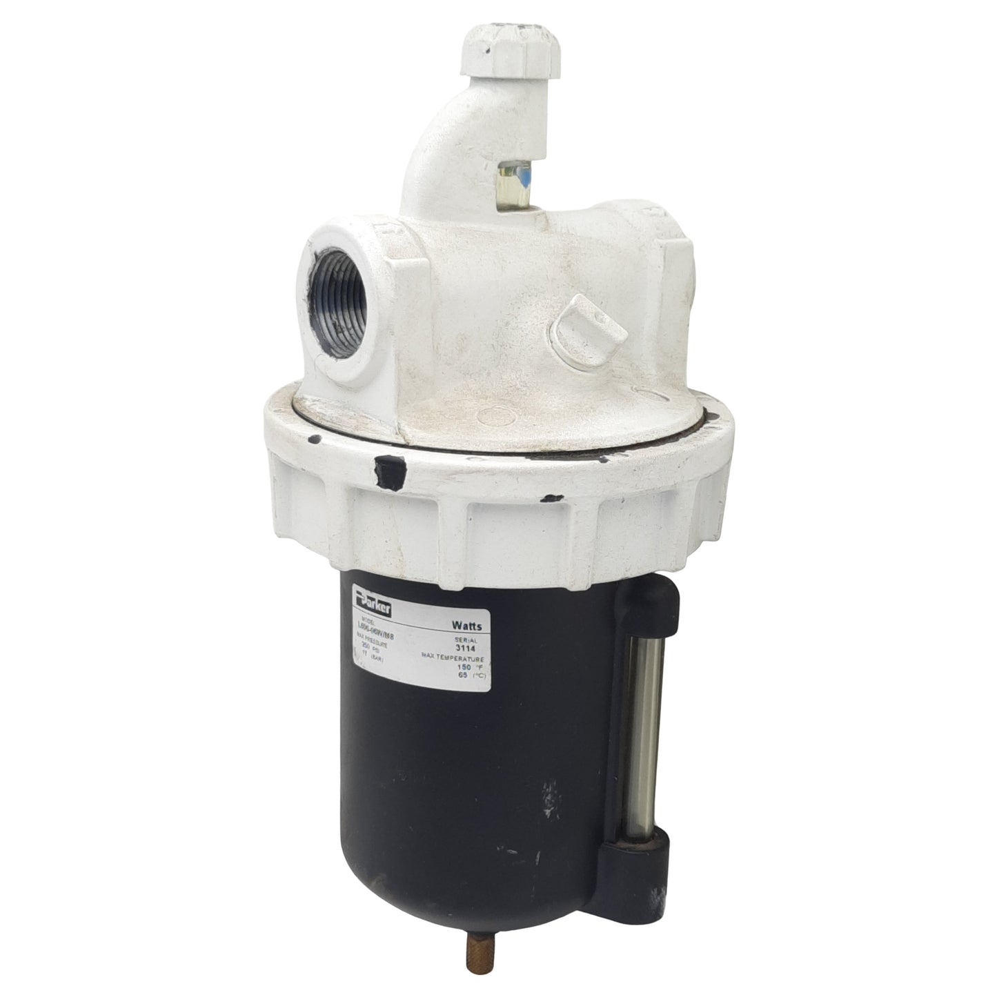 Used Parker Watts L606-06W/M8 Standard Lubricator, 3/4in NPT, 250psi, 325scfm