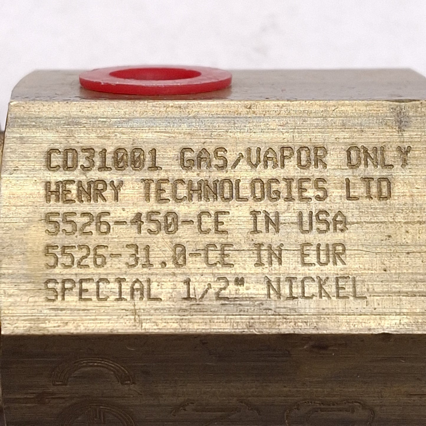 New Henry Technologies 5526-450-CE Rupture Disc Assembly, 455psig @ 72°F, 1/2in NPT