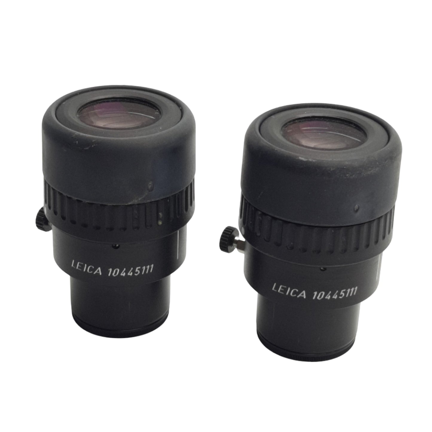 Used Pair of Leica 10445111 Microscope Eyepieces, 10x Mag, 21mm FOV, ø30mm Tube