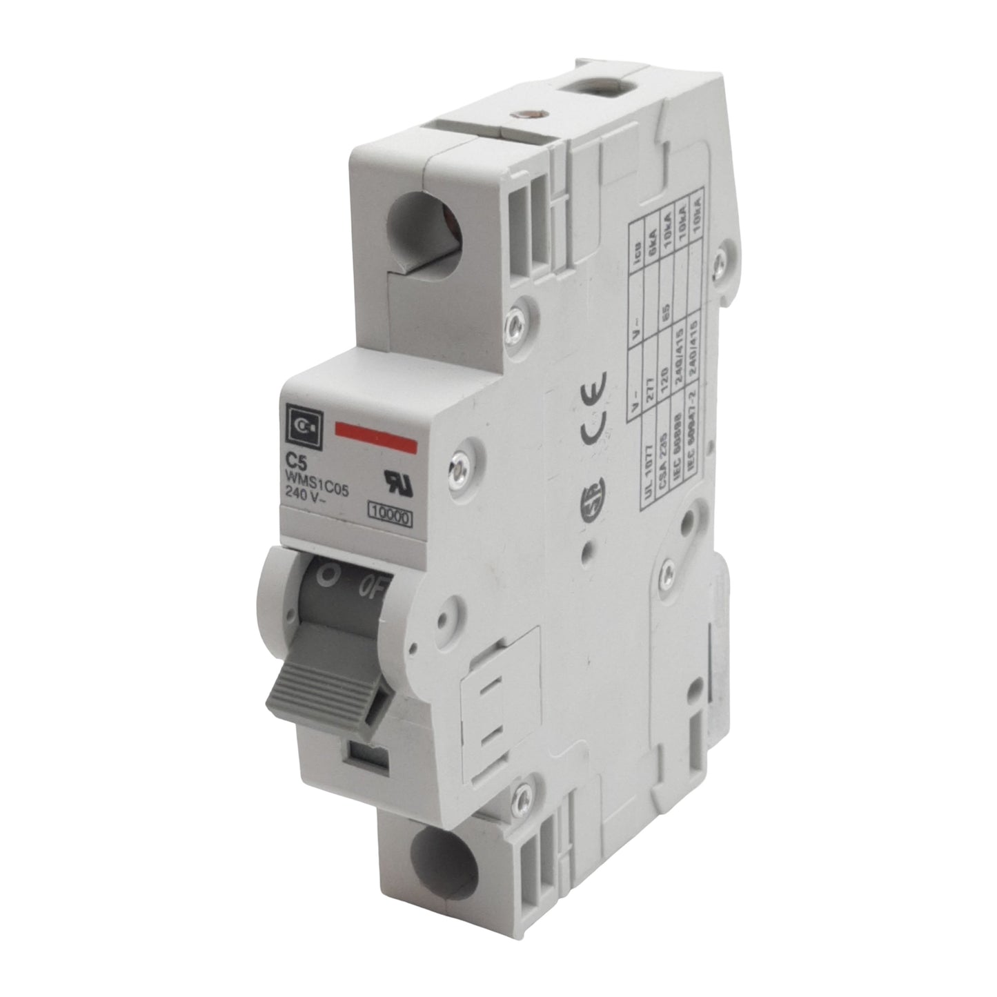 Used Lot of 2 Cutler-Hammer WMS1C05 Circuit Breaker, 1-Pole, 5A 240/415VAC, DIN Rail