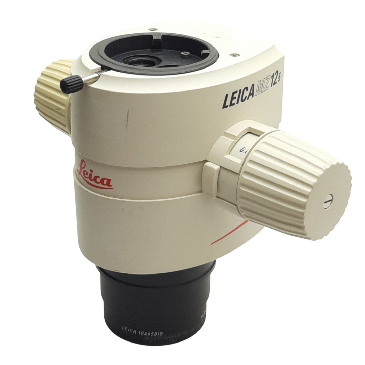 Used Leica 10446370 MZ12.5 Stereo Microscope Body Optics Carrier 0.8X to 10X Zoom Mag