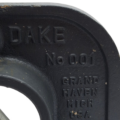 Used Dake No. 001 Single Leverage Arbor Press, 1 ton Capacity, *No Table Plate*