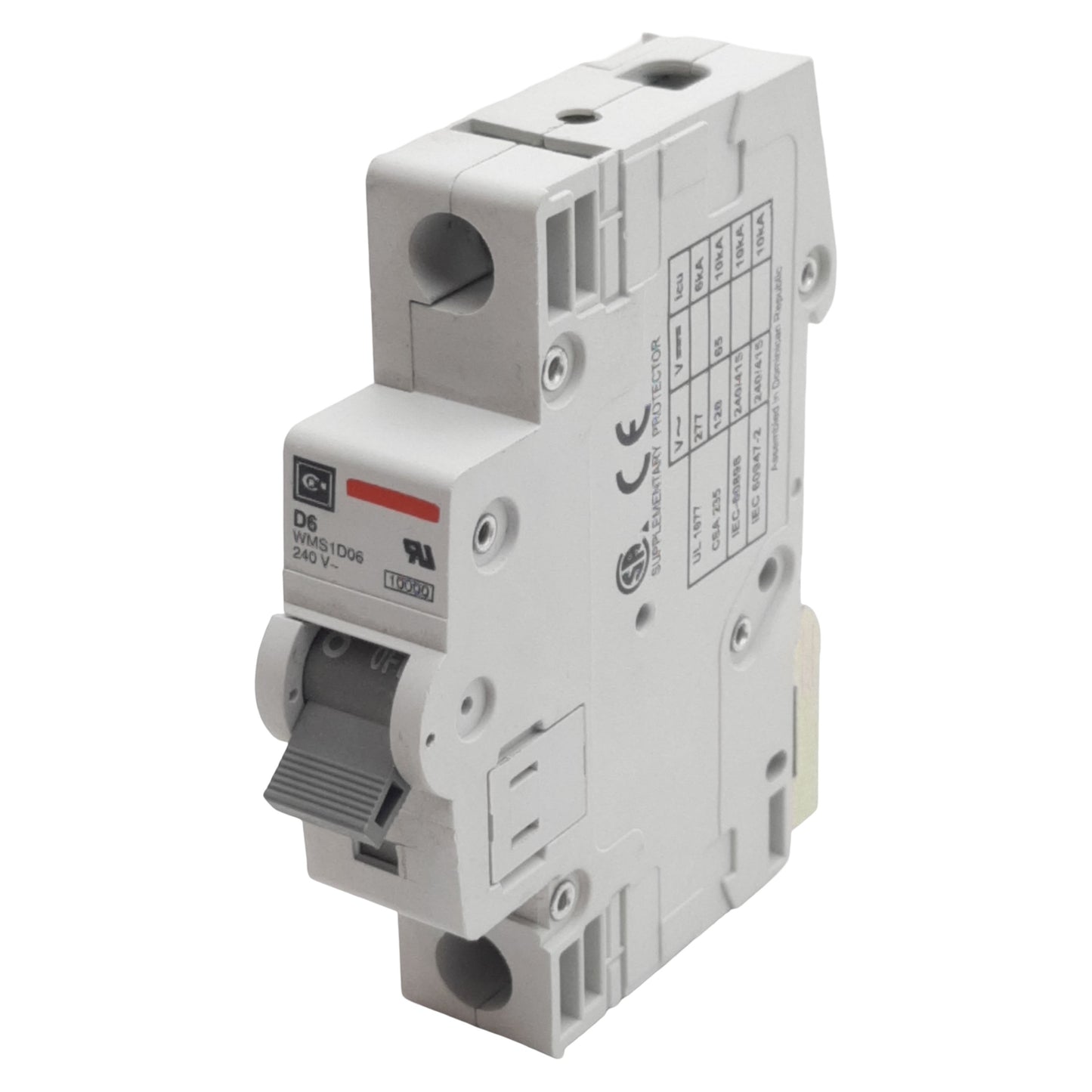 Used Lot of 2 Cutler-Hammer WMS1D06 Circuit Breaker, 1-Pole, 6A 240/415VAC, DIN Rail
