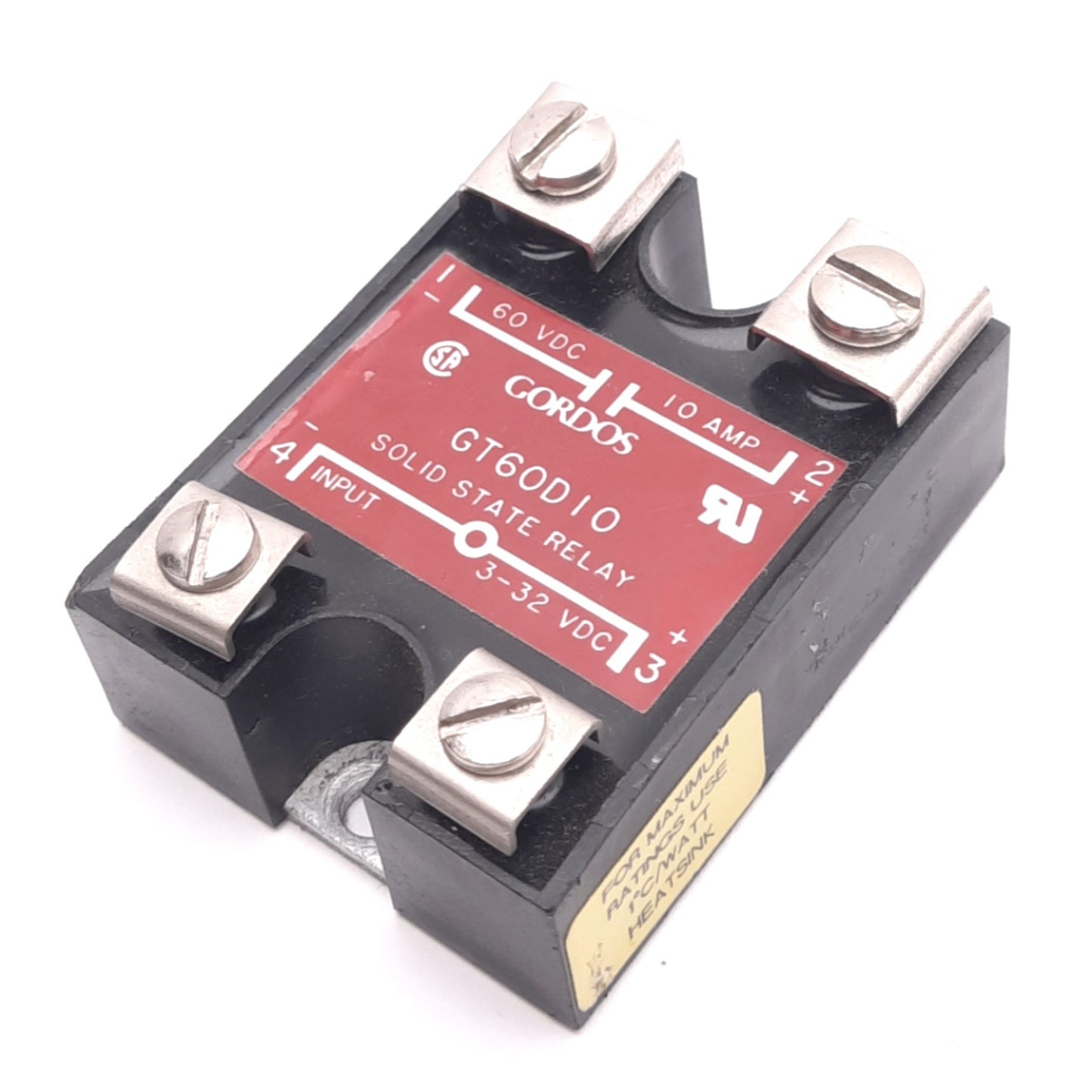 New Gordos GT60D10 Solid State Relay, SPST-NO, 60VDC 10A Max, 3-32VDC Input
