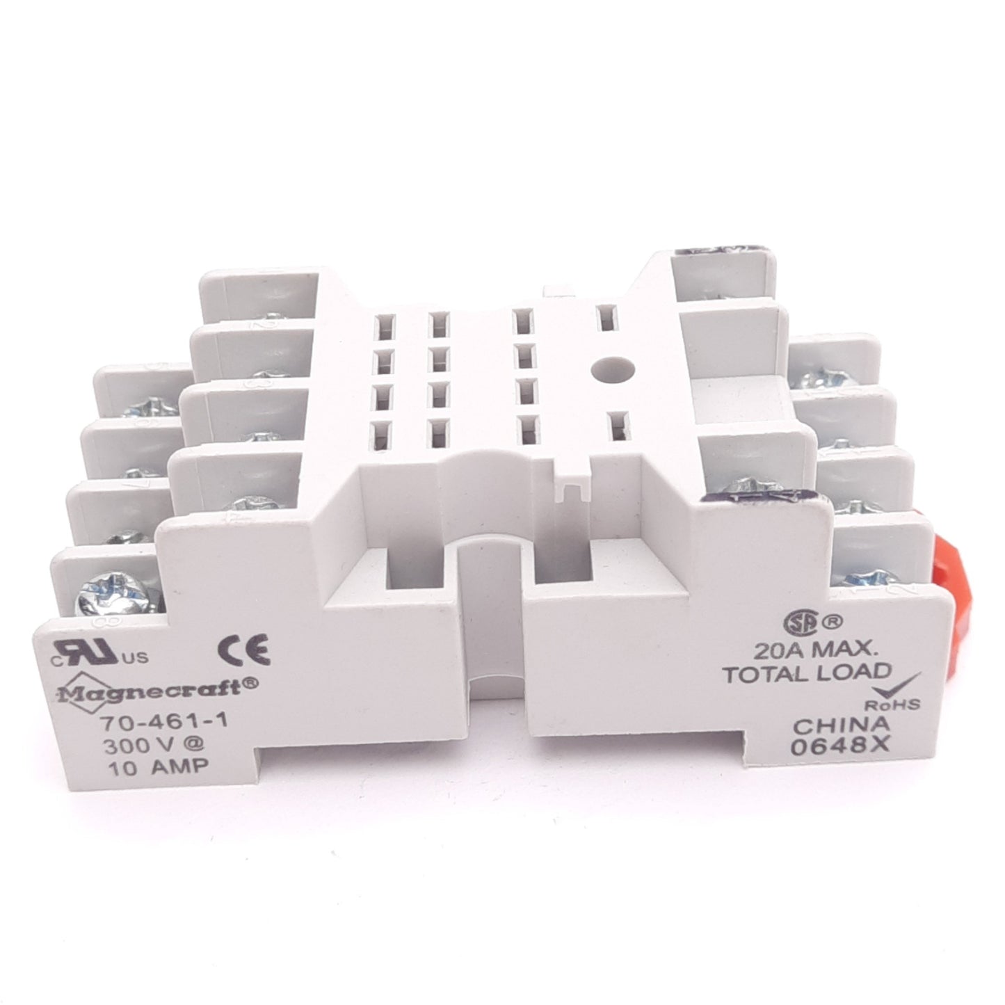 Used Schneider Electric 70-461-1 Relay Socket, 14-Pin, 300VAC 10A Max, DIN Rail