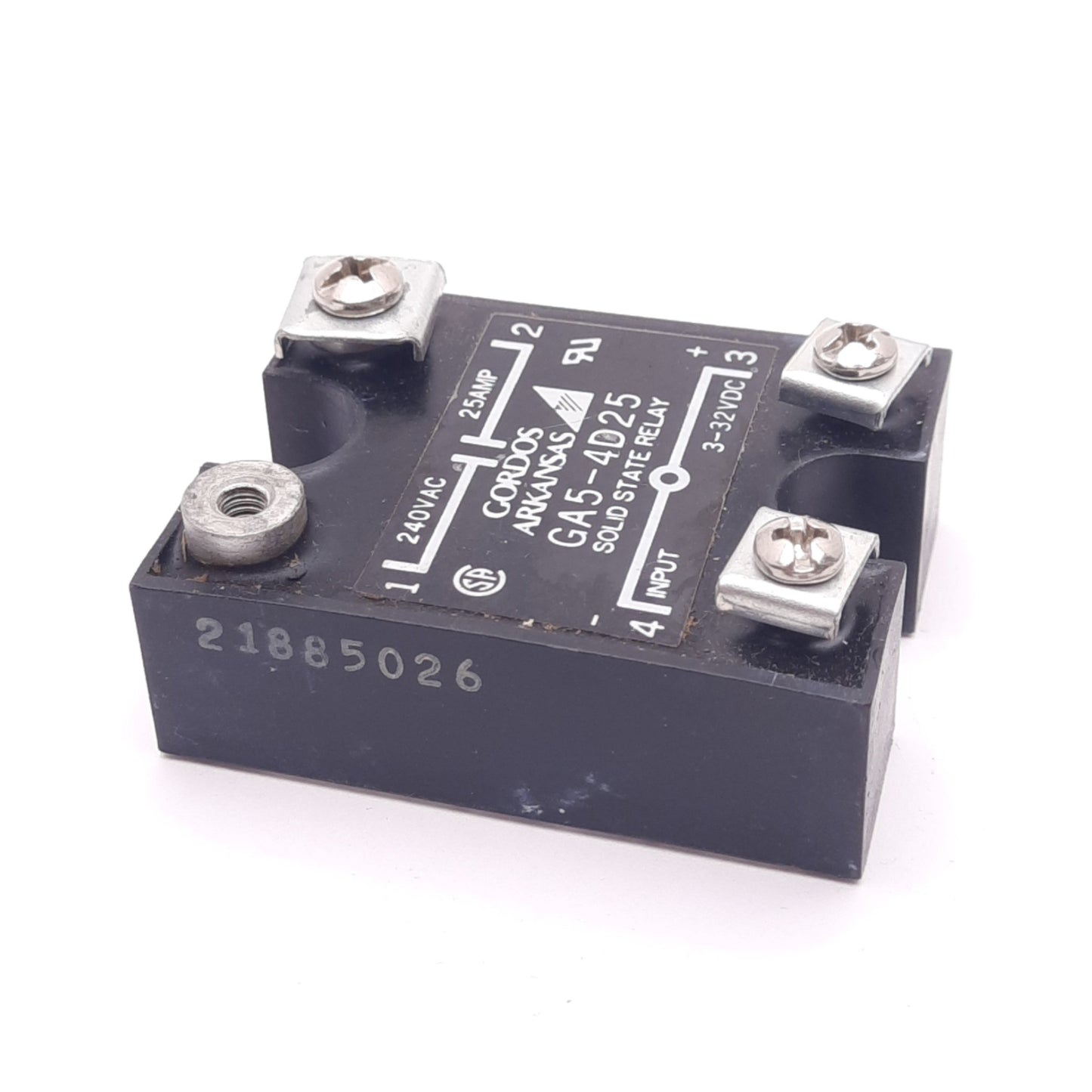 Used Gordos GA5-4D25 Solid State Relay, SPST-NO, 240VAC 25A Max, 3-32VDC Input