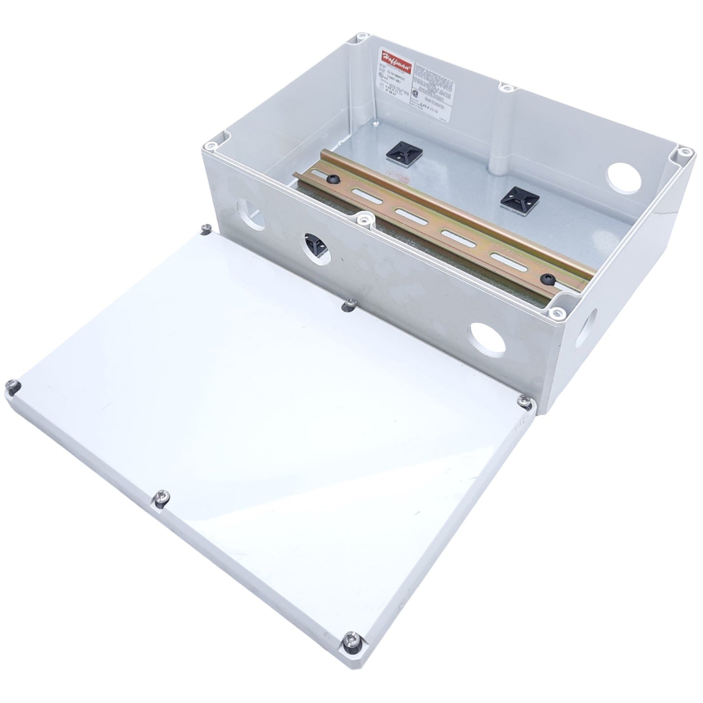 Used Hoffman Q-24169PCD Junction Box Enclosure w/ 5 Holes, 233mm x 153mm x 84mm