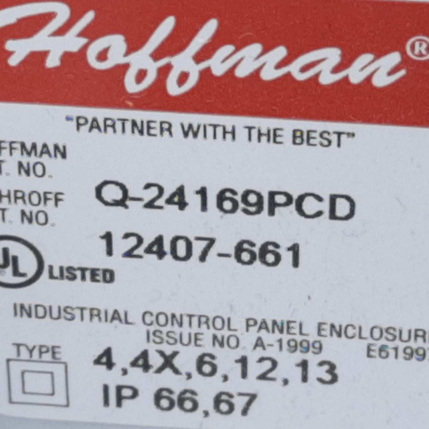 Used Hoffman Q-24169PCD Junction Box Enclosure w/ 5 Holes, 233mm x 153mm x 84mm