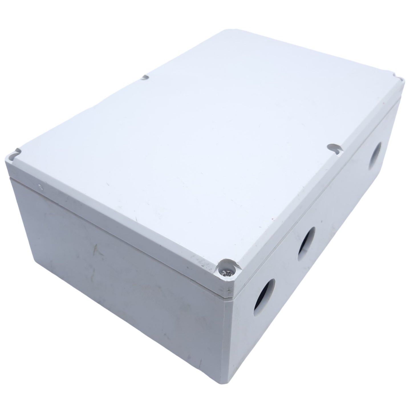 Used Hoffman Q-24169PCD Junction Box Enclosure w/ 5 Holes, 233mm x 153mm x 84mm