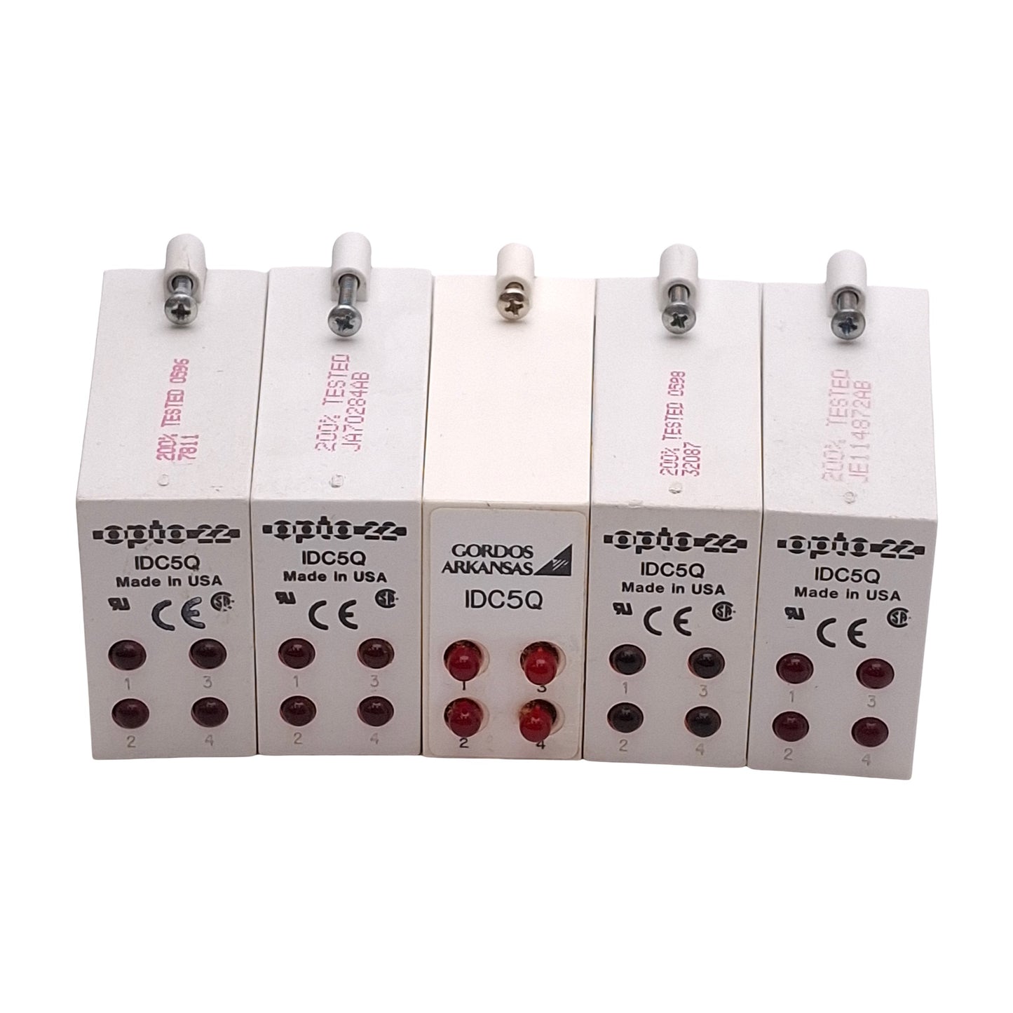 Used Lot of 5 Gordos/Opto 22 IDC5Q Quad-Pak AC/DC Input Relay, 12-32VAC/DC Input