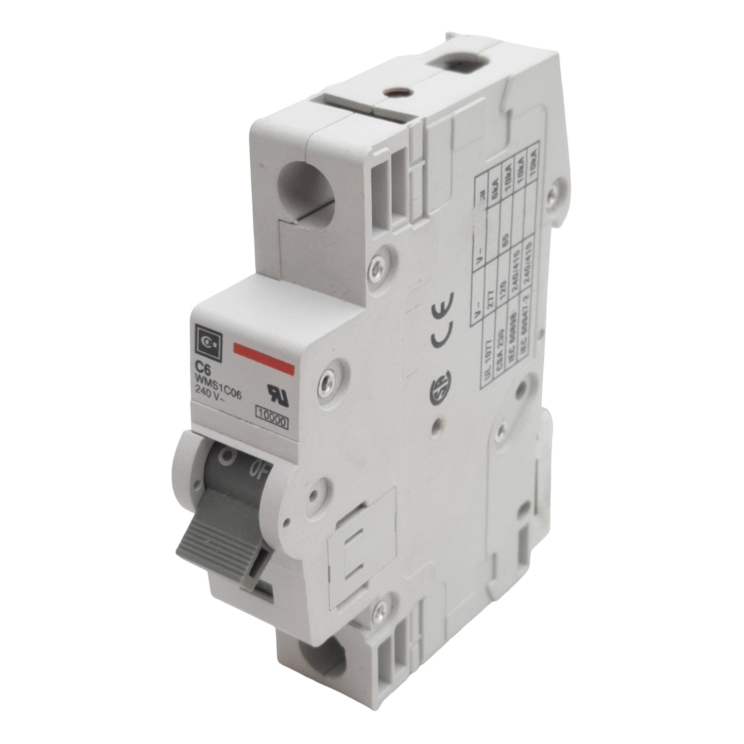Used Lot of 2 Cutler-Hammer WMS1C06 Circuit Breaker, 1-Pole, 6A 240/415VAC, DIN Rail