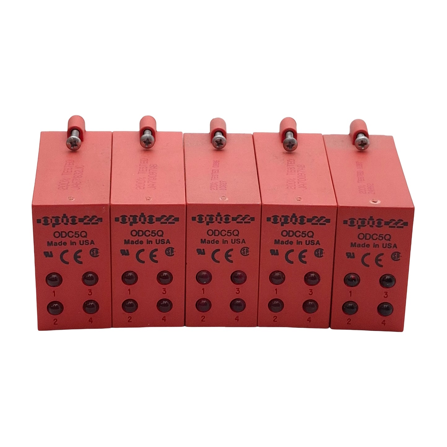 Used Lot of 5 Opto 22 ODC5Q Quad-Pak DC Output Relay, 5-60VDC Output, 5VDC Logic