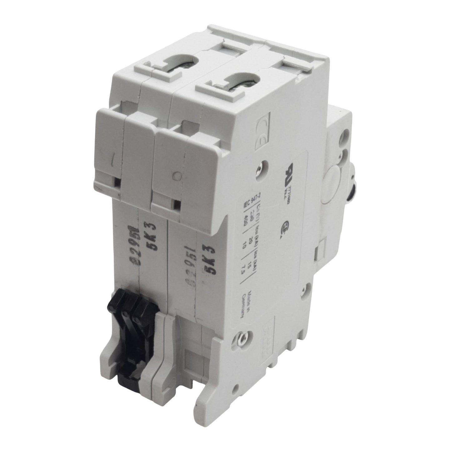 Used ABB S202-K3 Circuit Breaker, 2-Poles, 3A 400VAC, K-Curve, DIN Rail Mount