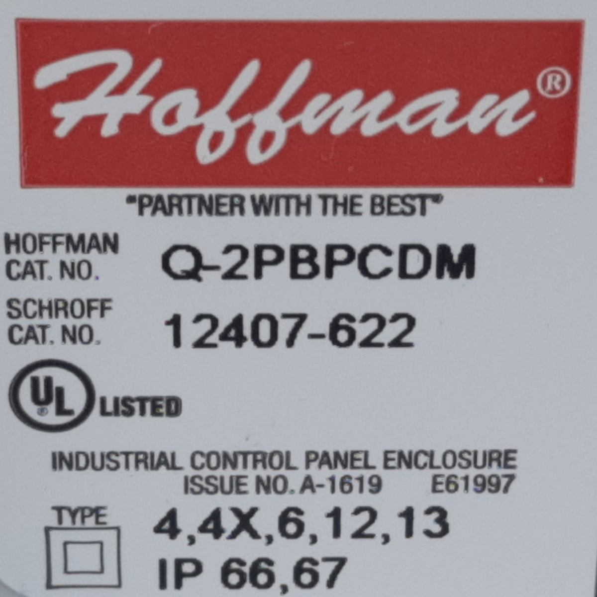 Used Hoffman Q-2PBPCDM Pushbutton Box Enclosure, Outer Dim. 120mm x 80mm *Added Hole"