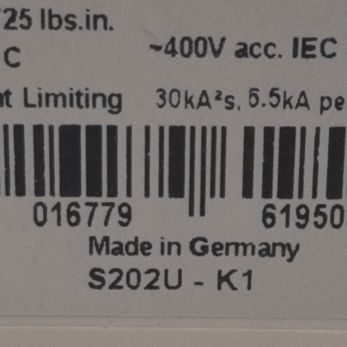 Used ABB S202U-K1 Circuit Breaker, 2-Poles, 1A 240VAC, K-Curve, DIN Rail Mount