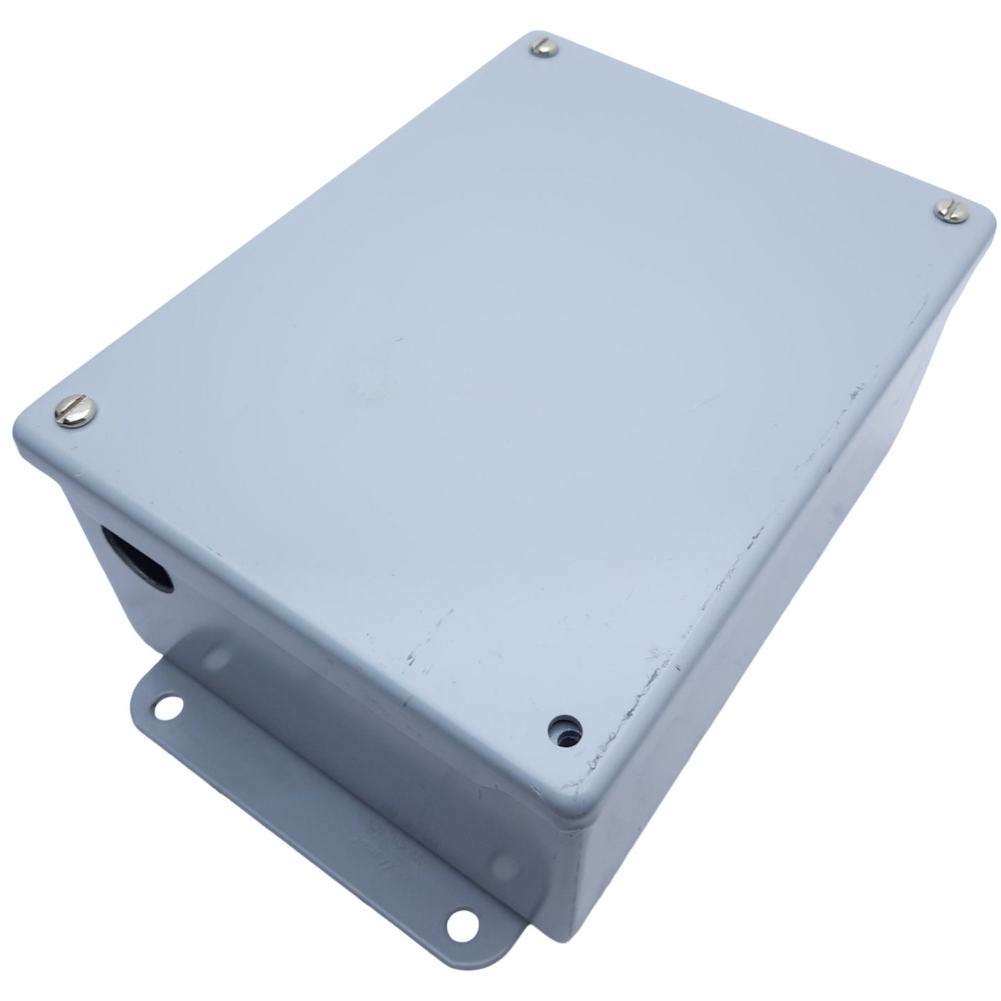 Used Hoffman A806SC Steel Screw Top Enclosure, In.Dims. 203 x 152 x 89mm *Added Holes