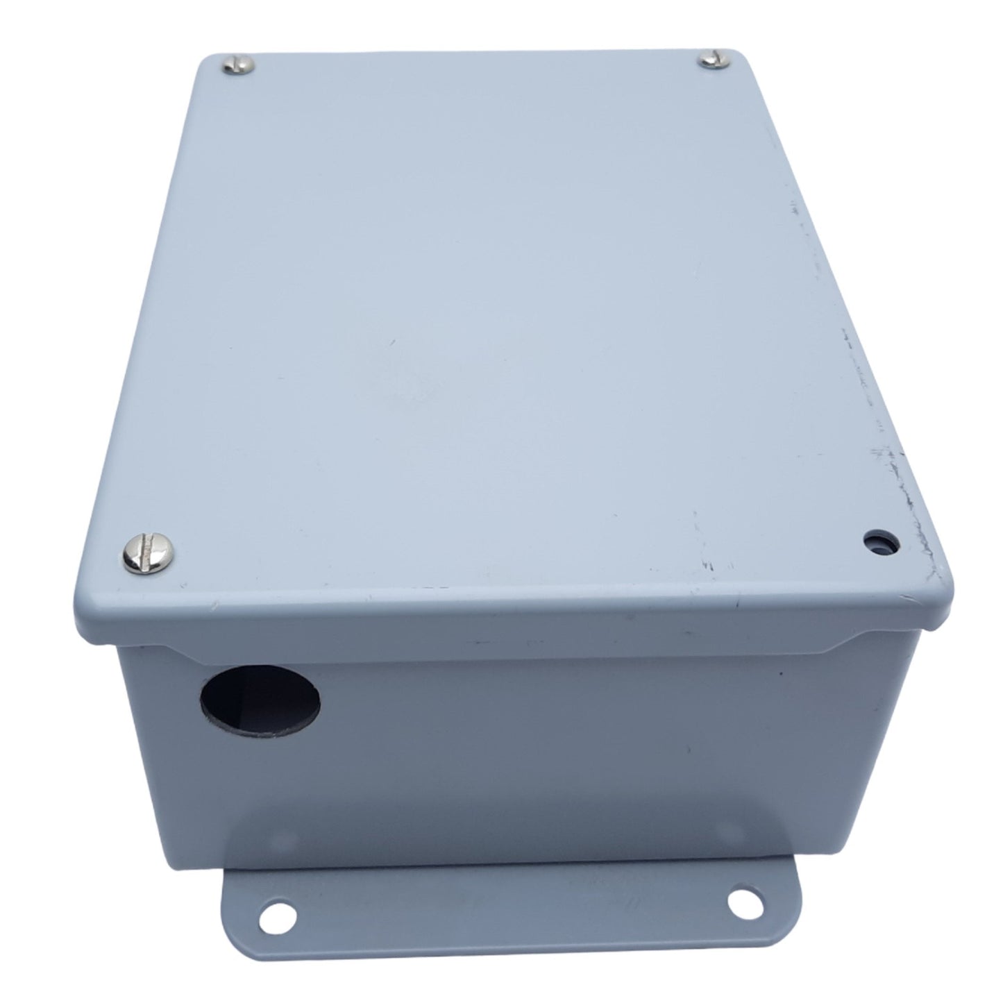 Used Hoffman A806SC Steel Screw Top Enclosure, In.Dims. 203 x 152 x 89mm *Added Holes
