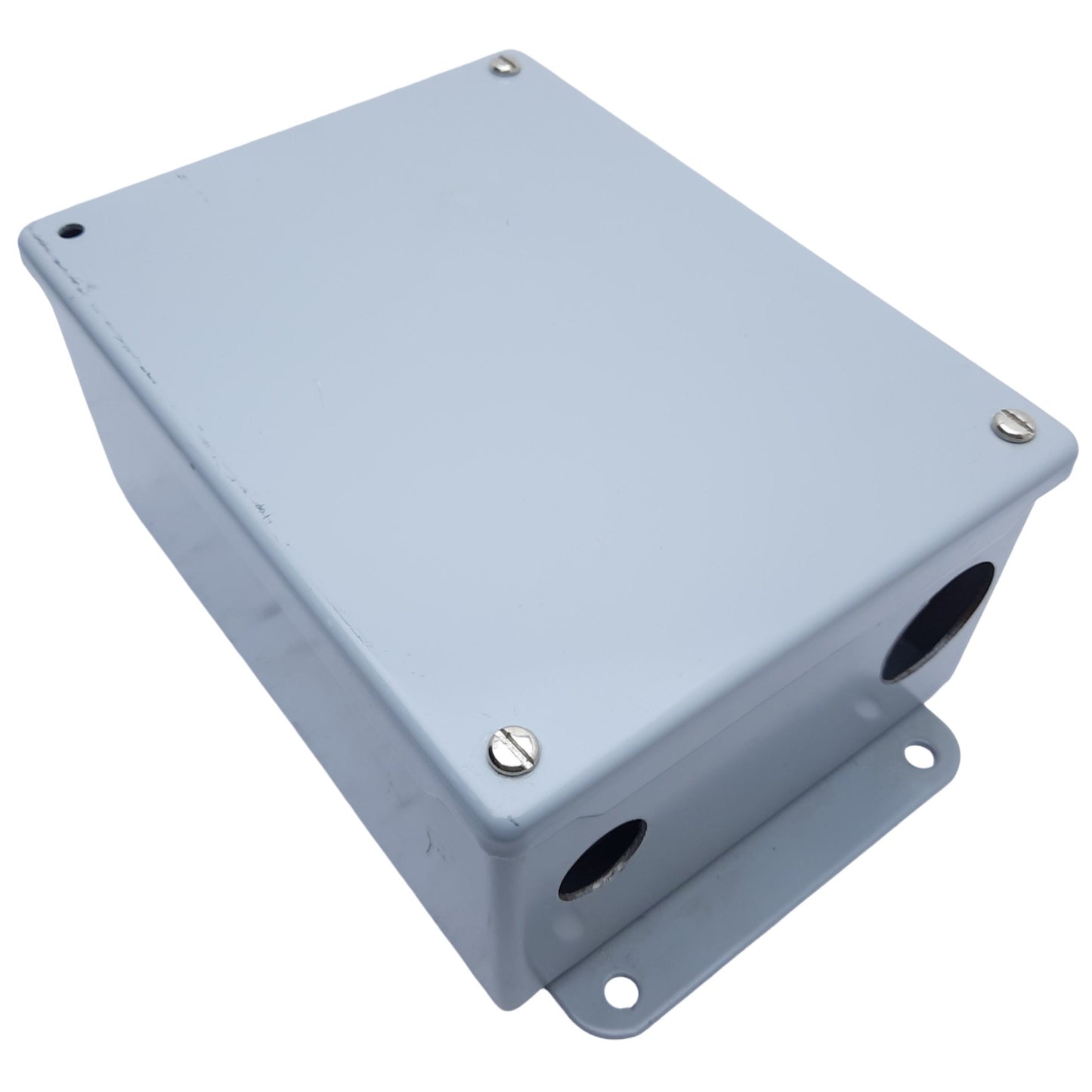 Used Hoffman A806SC Steel Screw Top Enclosure, In.Dims. 203 x 152 x 89mm *Added Holes
