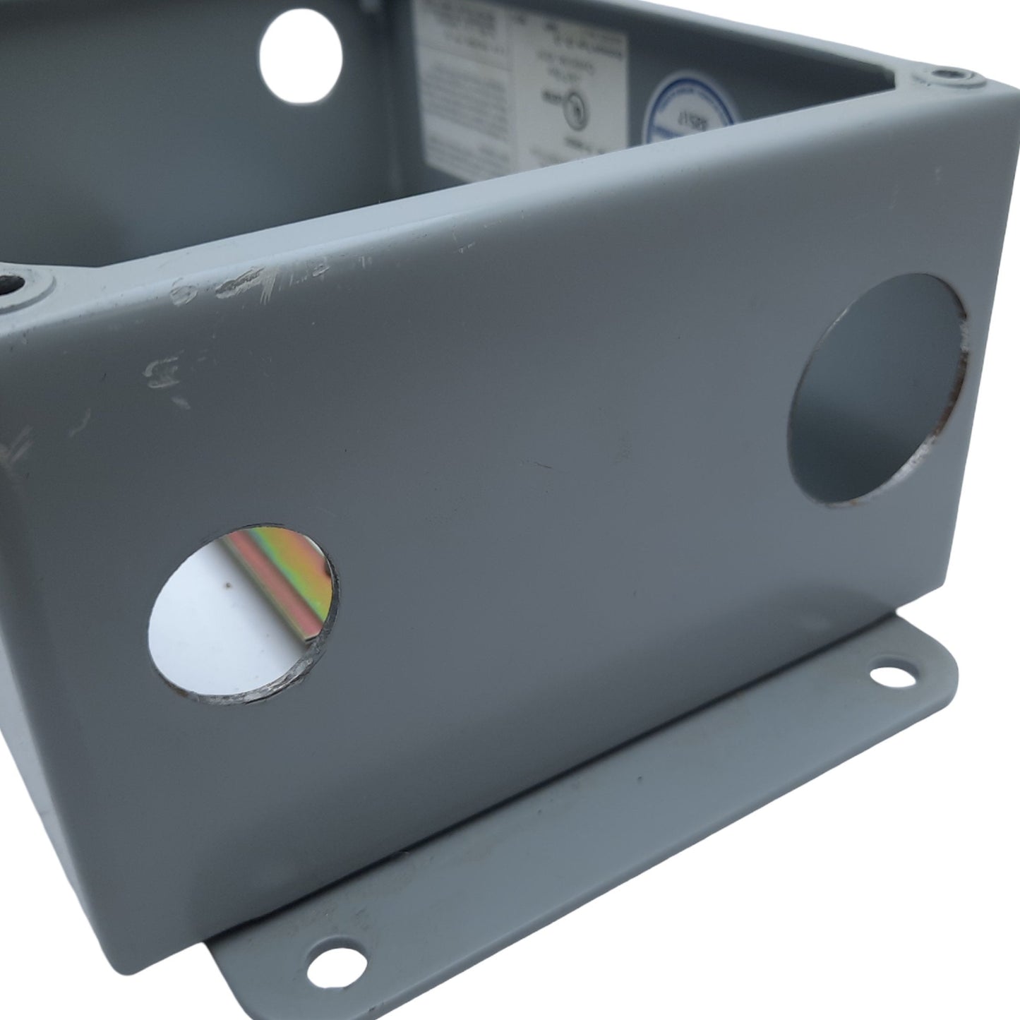 Used Hoffman A806SC Steel Screw Top Enclosure, In.Dims. 203 x 152 x 89mm *Added Holes