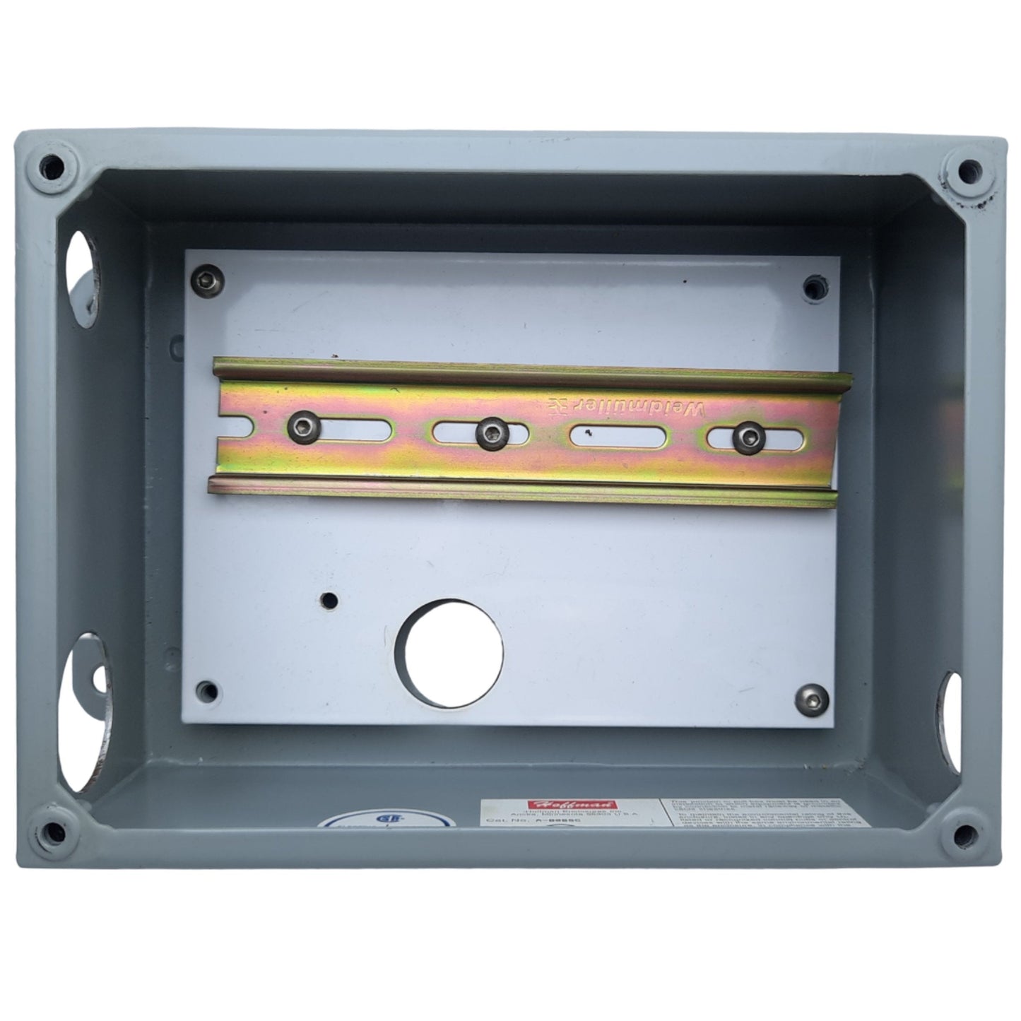 Used Hoffman A806SC Steel Screw Top Enclosure, In.Dims. 203 x 152 x 89mm *Added Holes