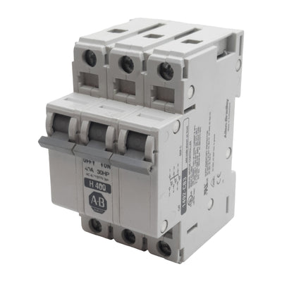 Used Allen Bradley 1492-CB3H400 Circuit Breaker, 3-Pole, 3-PH, 40A 480Y/277VAC 65VDC