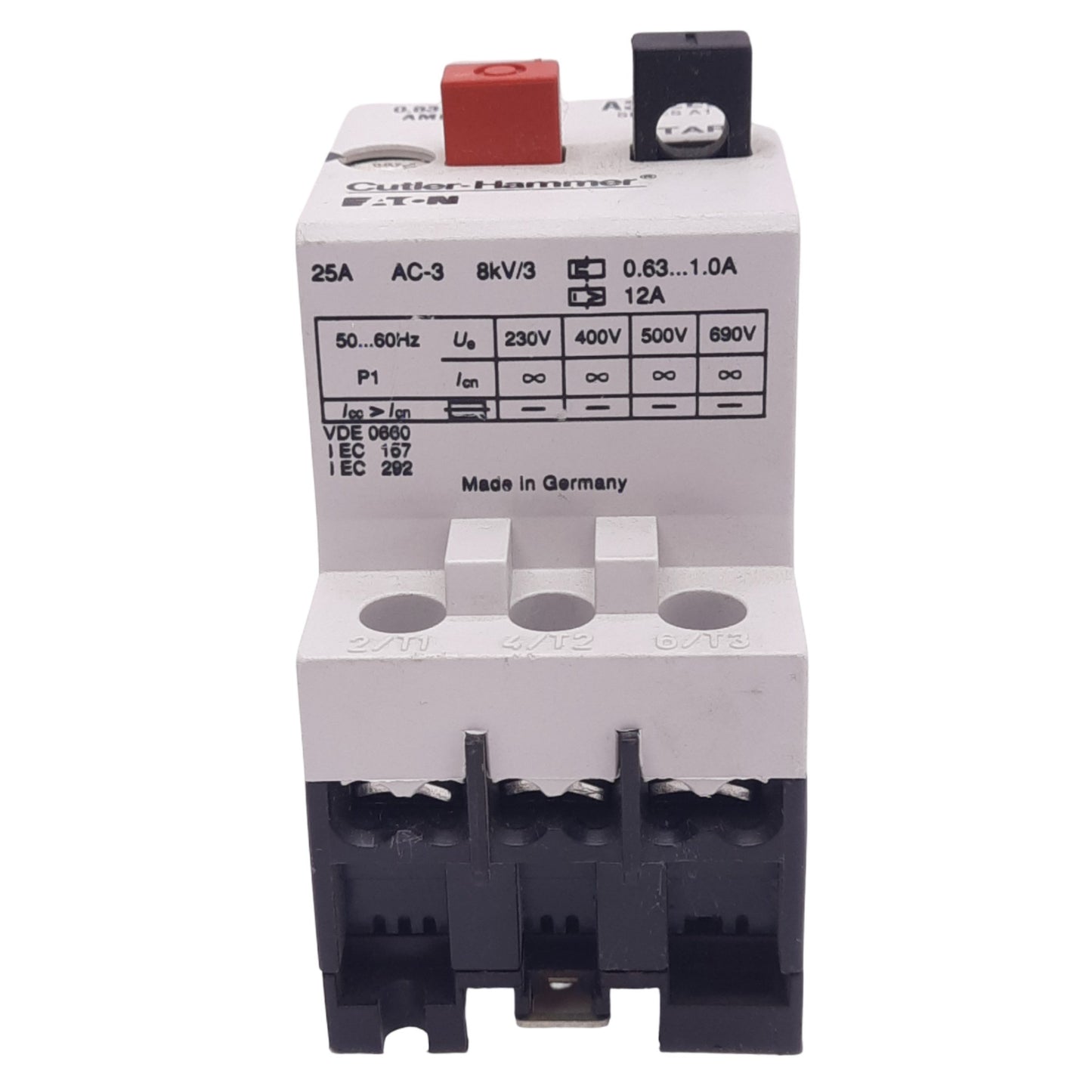 New – Open box Eaton A302EN Manual Motor Starter, 3-Pole, 0.63-1.0A, 1/2hp 460/575V Max