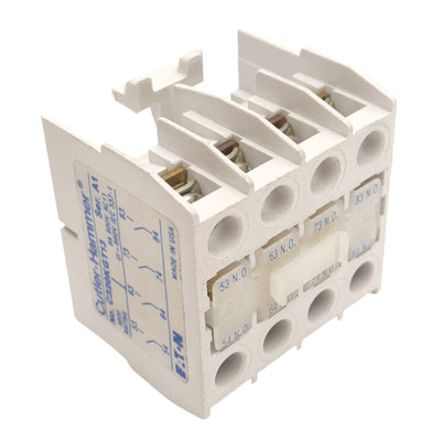 Used Cutler-Hammer C320KGT13 Auxiliary Contact Block, 4NO, 600VAC/DC 6A Max