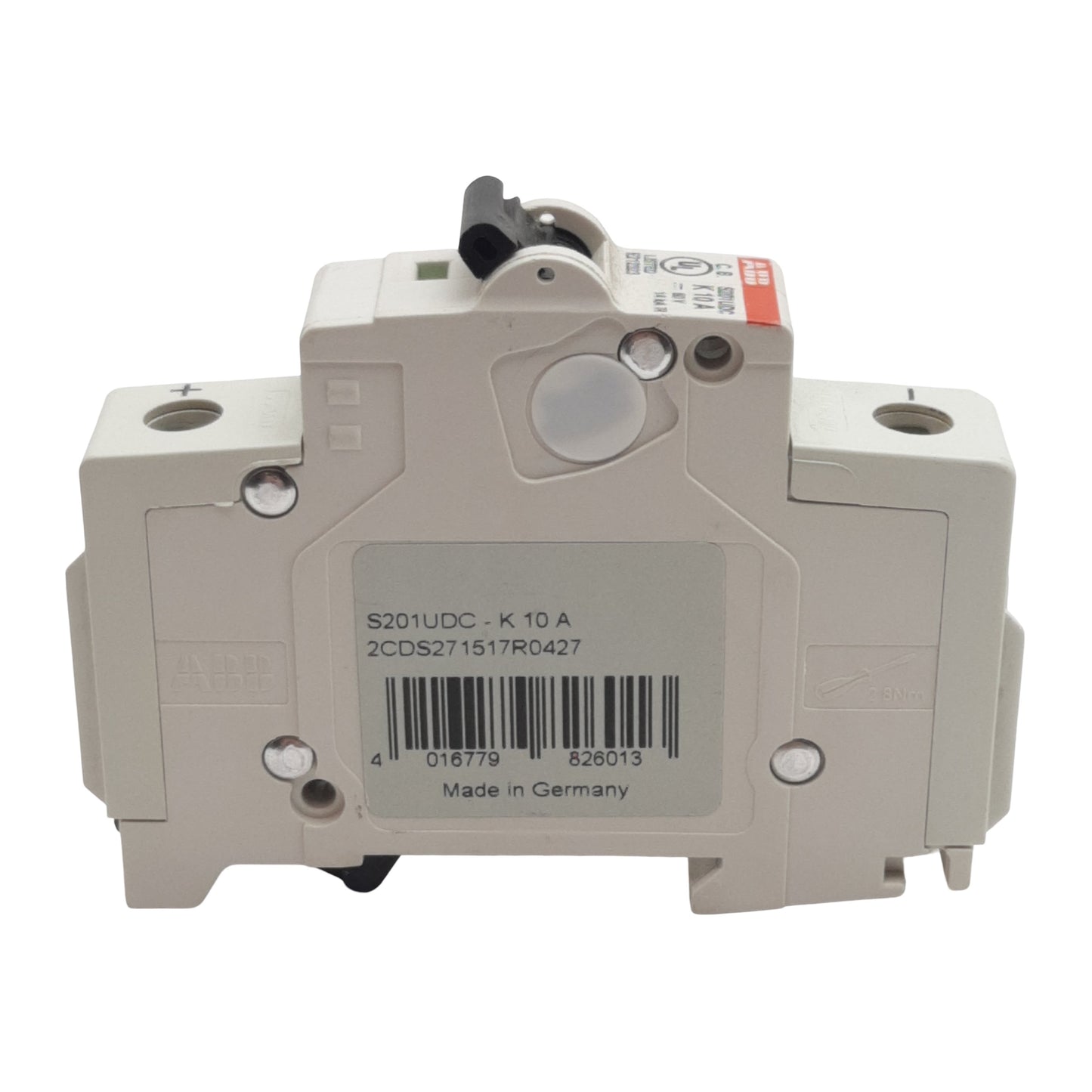 Used ABB S201UDC-K10A Circuit Breaker, 1-Pole, 10A 60VDC, K-Curve, DIN Rail