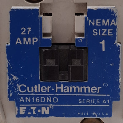 Used Eaton Cutler-Hammer A16DN0 Contactor, 3-Pole, 27A, 10HP @ 575VAC, 120VAC Coil