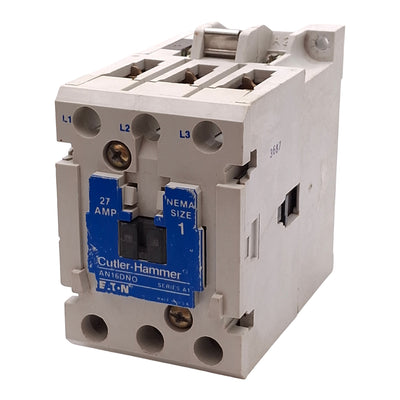Used Eaton Cutler-Hammer A16DN0 Contactor, 3-Pole, 27A, 10HP @ 575VAC, 120VAC Coil