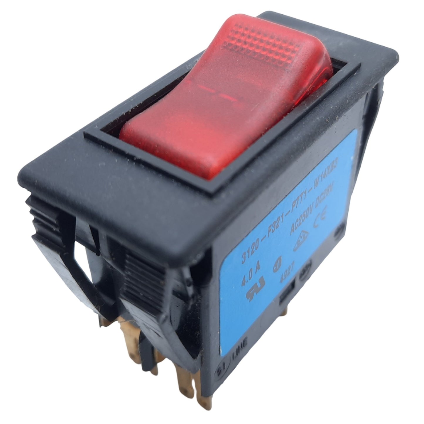 Used ETA 3120-F321-P7T1-W14XB3 Thermal Circuit Breaker, 2-Poles, 4 A, 250VAC, 28VDC