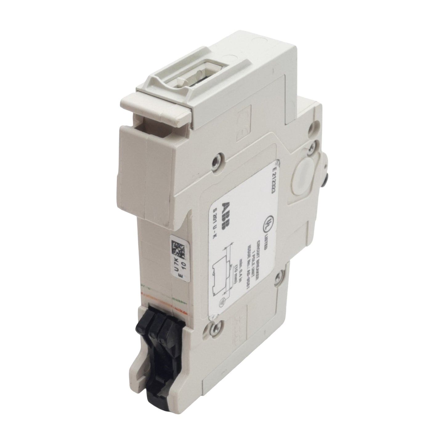 Used Lot of 2 ABB S201U-K10 Circuit Breaker, 1-Pole, 10A 240VAC, K-Curve, DIN Rail