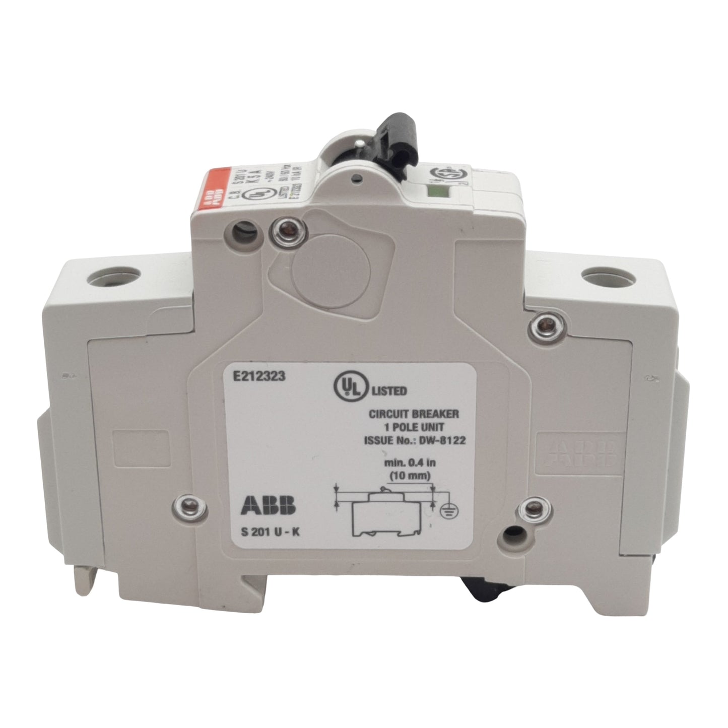 New – Open box ABB S201U-K5A Circuit Breaker, 1-Pole, 5A 240VAC, K-Curve, DIN Rail Mount