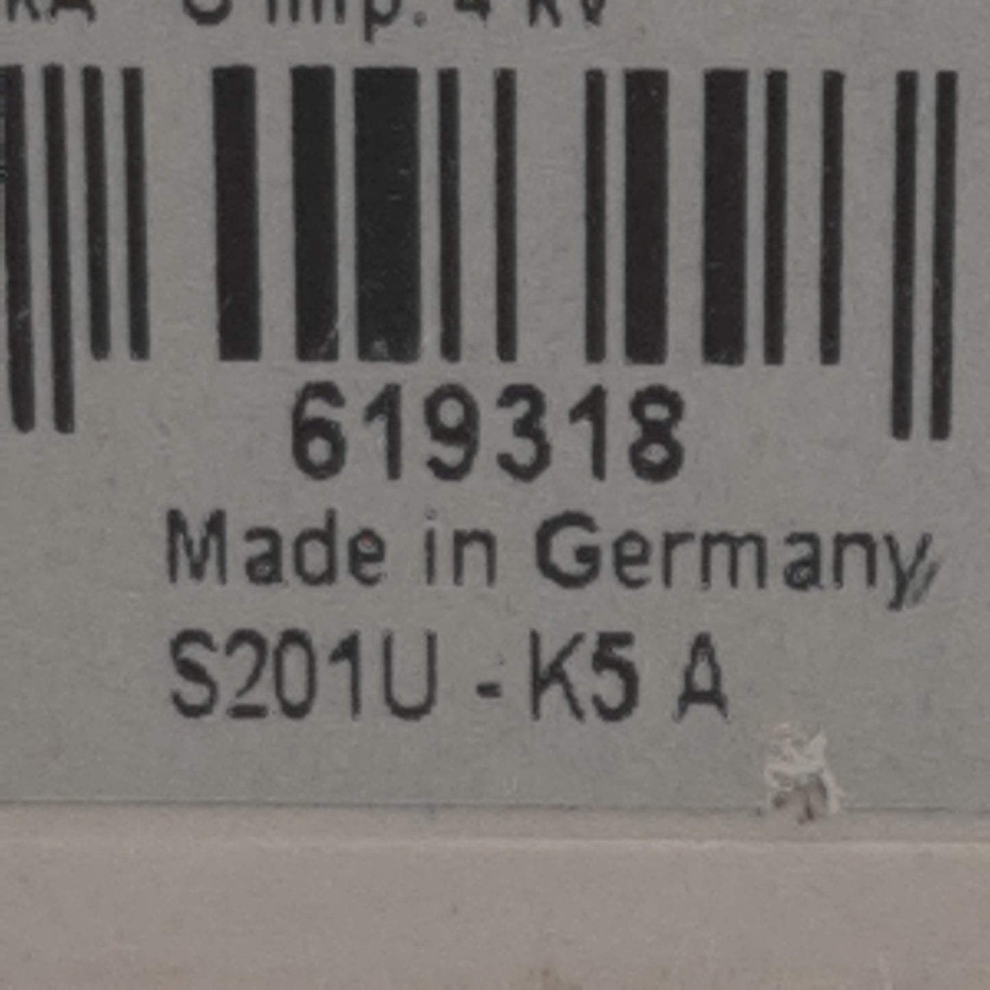 Used ABB S201U-K5A Circuit Breaker 1-Pole, 5A 240VAC, K-Curve, DIN Rail Mount