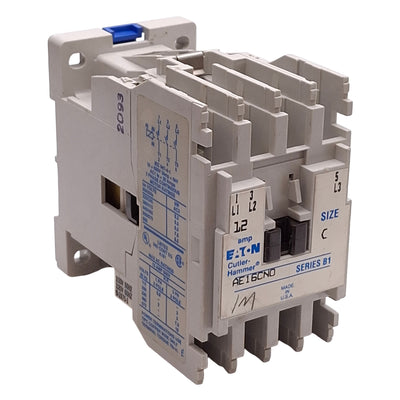 Used Eaton Cutler-Hammer AE16CN0 Contactor, 3-Pole, 12A, 10HP @ 600VAC, 120VAC Coil