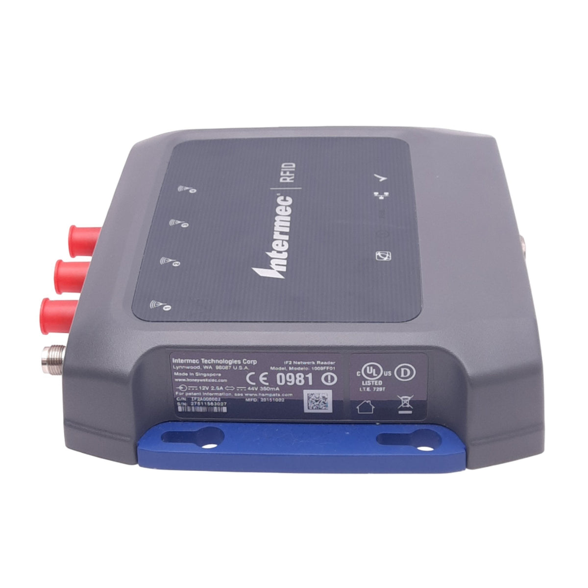 Used Intermec 1009FF01 RFID IF2 Network Reader, 865.6-867.6MHz/902-928MHz, RJ45, 12V