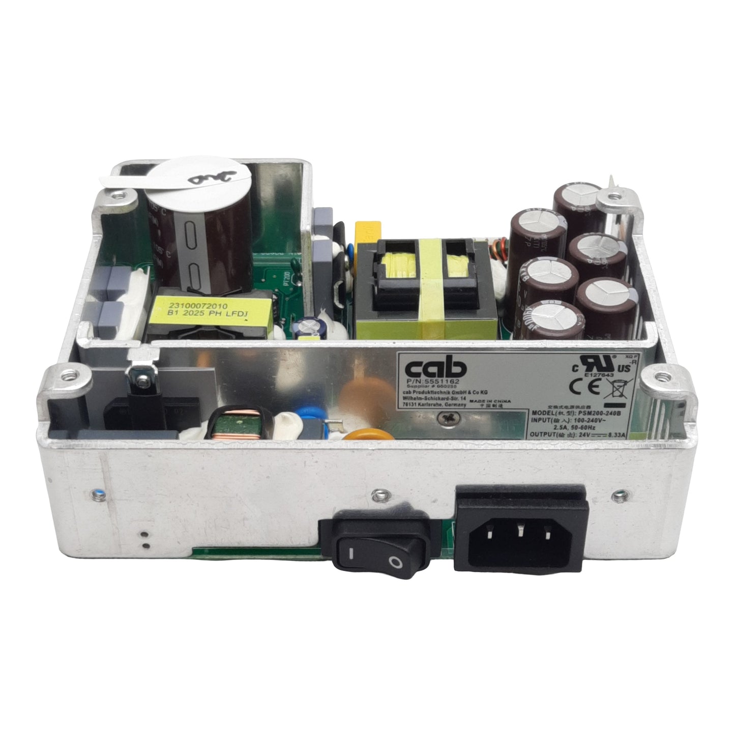 New CAB 5551162.001 XC Q Squix Power Supply, 100-240VAC In, 8.33A 24VDC 200W Out