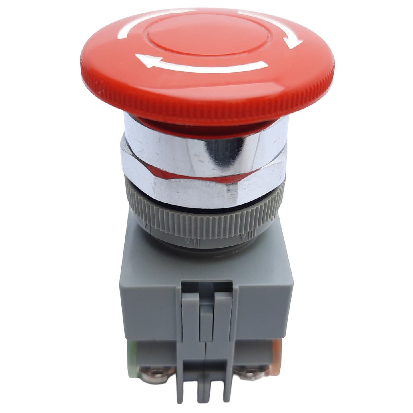 Used Idec AVW000 Emergency Stop Push-Twist Button, ø22mm, 1NO - 1NC, 10A 600V AC