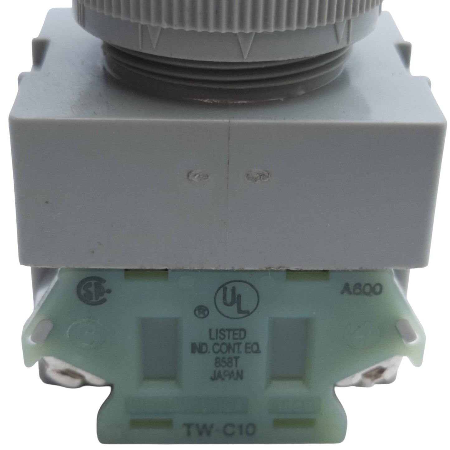 Used Idec AVW000 Emergency Stop Push-Twist Button, ø22mm, 1NO - 1NC, 10A 600V AC