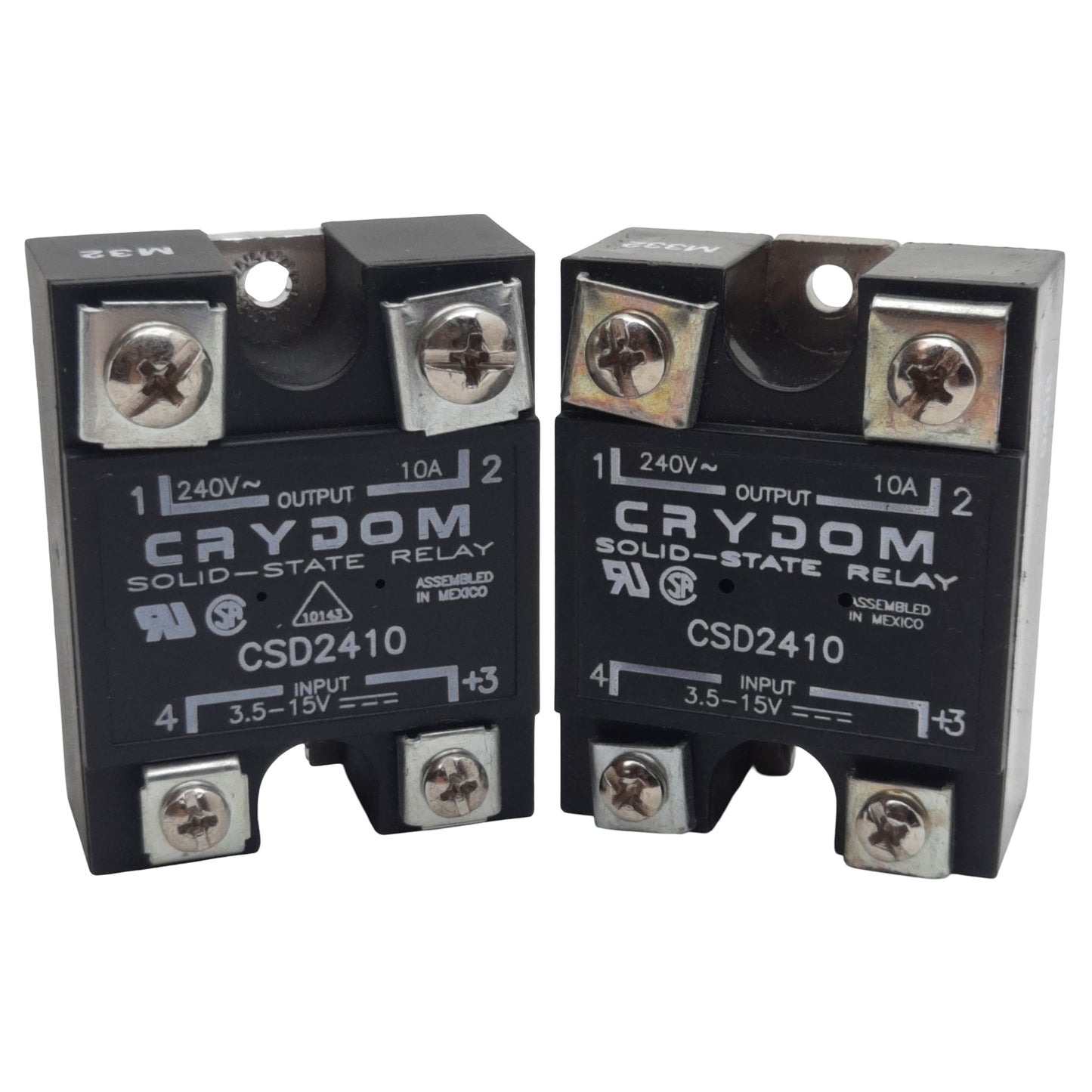 Used Lot of 2 Crydom CSD2410 Solid-State Relay, SPST-NO, 3.5-15VDC In, 10A 240VAC Out