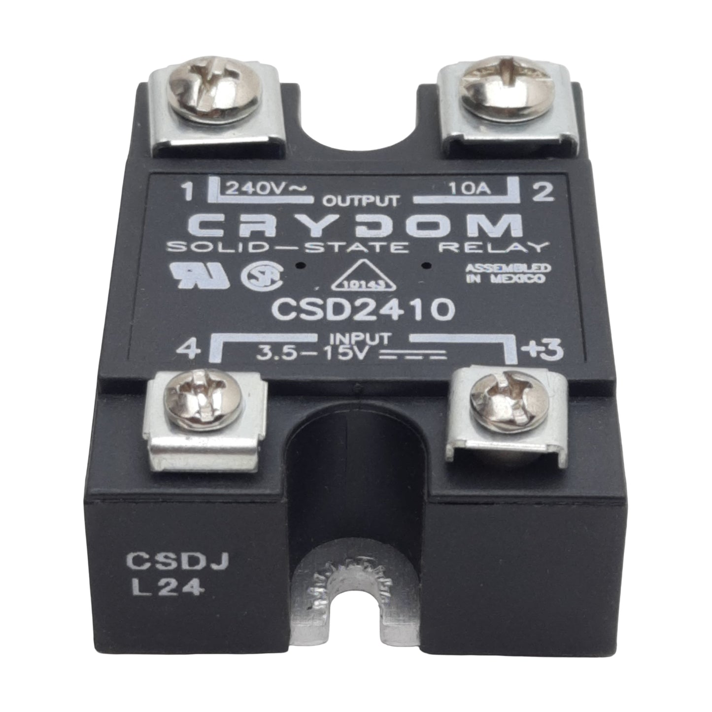Used Lot of 2 Crydom CSD2410 Solid-State Relay, SPST-NO, 3.5-15VDC In, 10A 240VAC Out