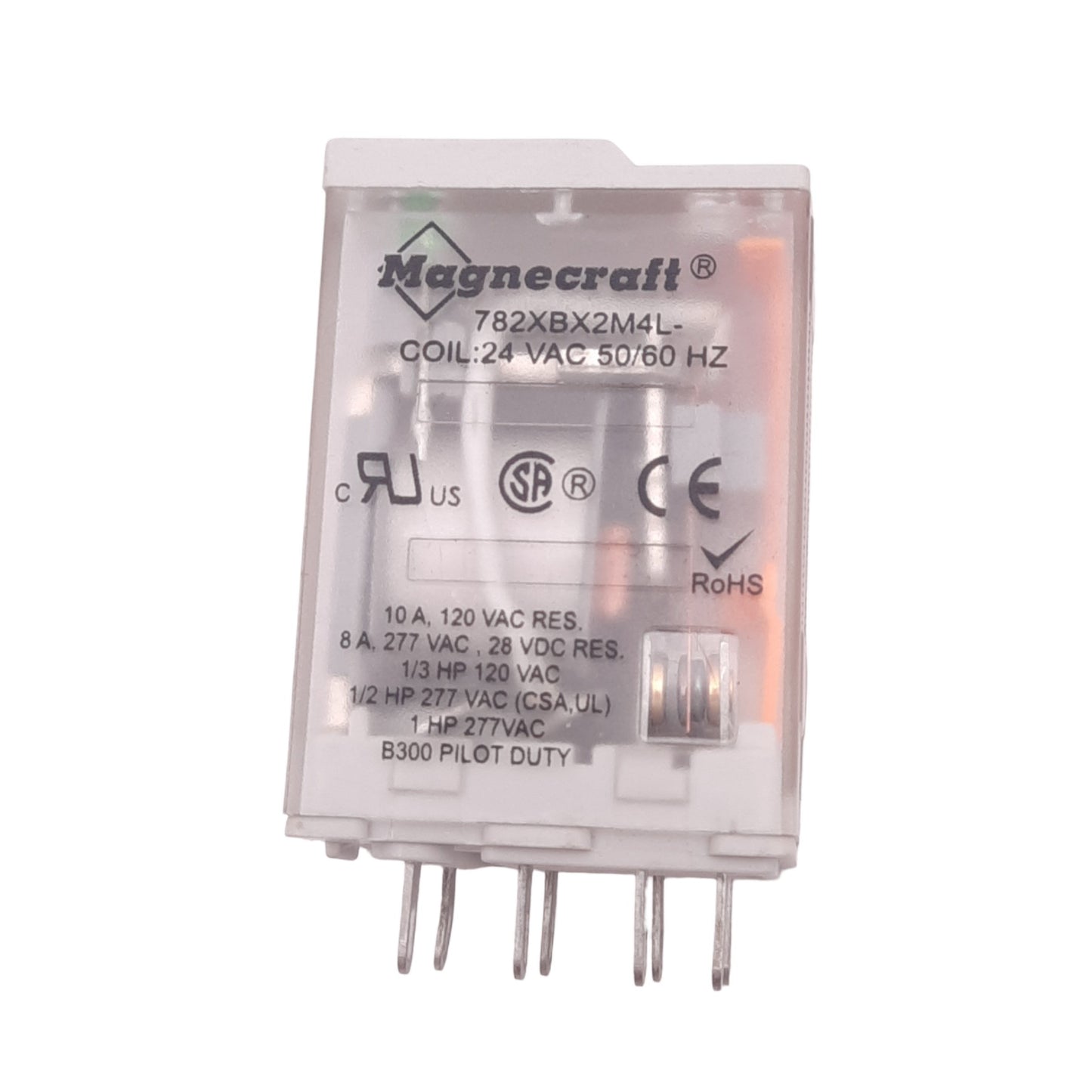 New Schneider Electric 782XBX2M4L-24A Relay, 8-Pin, 277VAC/28VDC 8A, 24VAC Coil