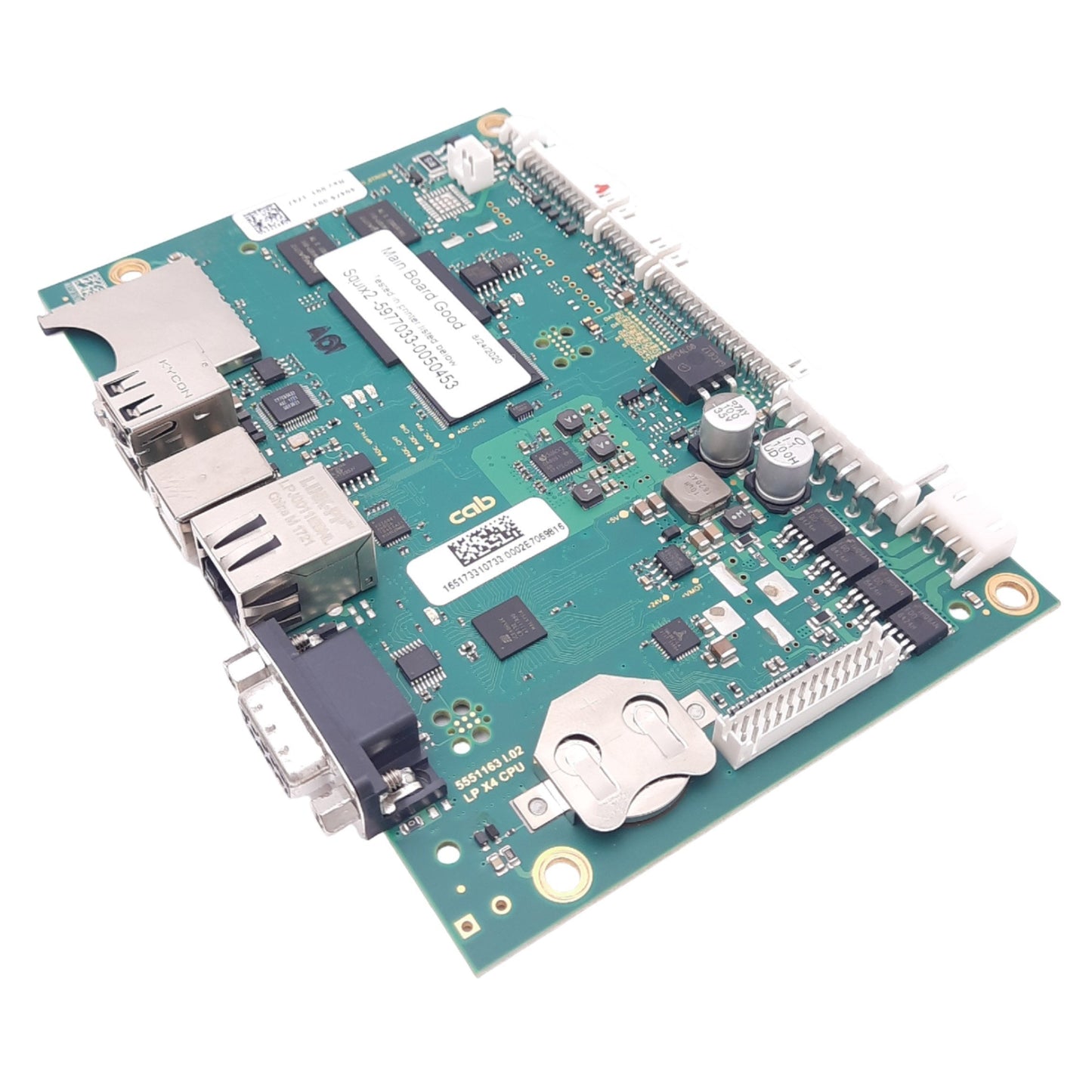 Used CAB 5551163 I.02 Circuit Board for CAB ER2/SQUIX Printers, RJ45, USB, DB9F