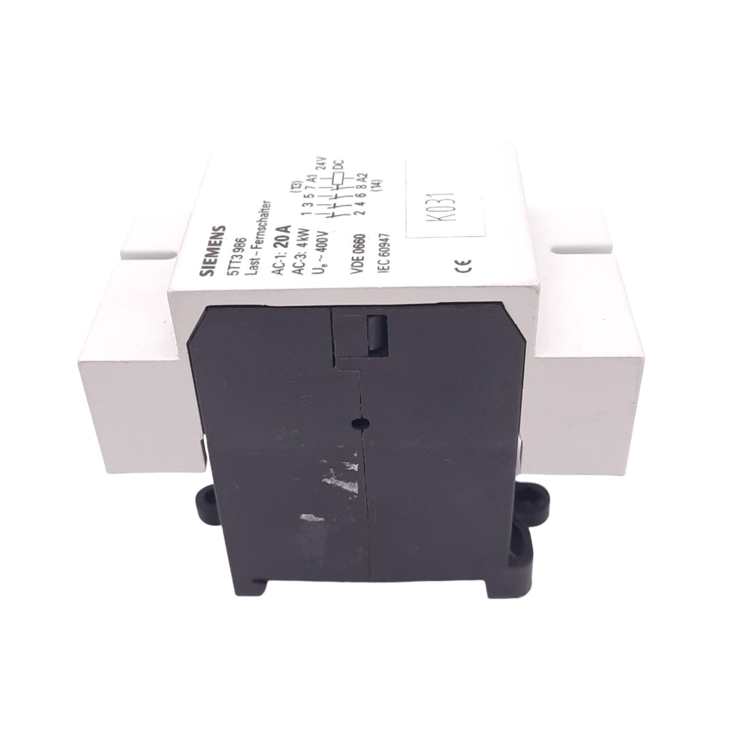 Used Siemens 5TT3986 Motor Contactor, 4NO, 24VDC, 400V 20A Max, DIN Rail Mount