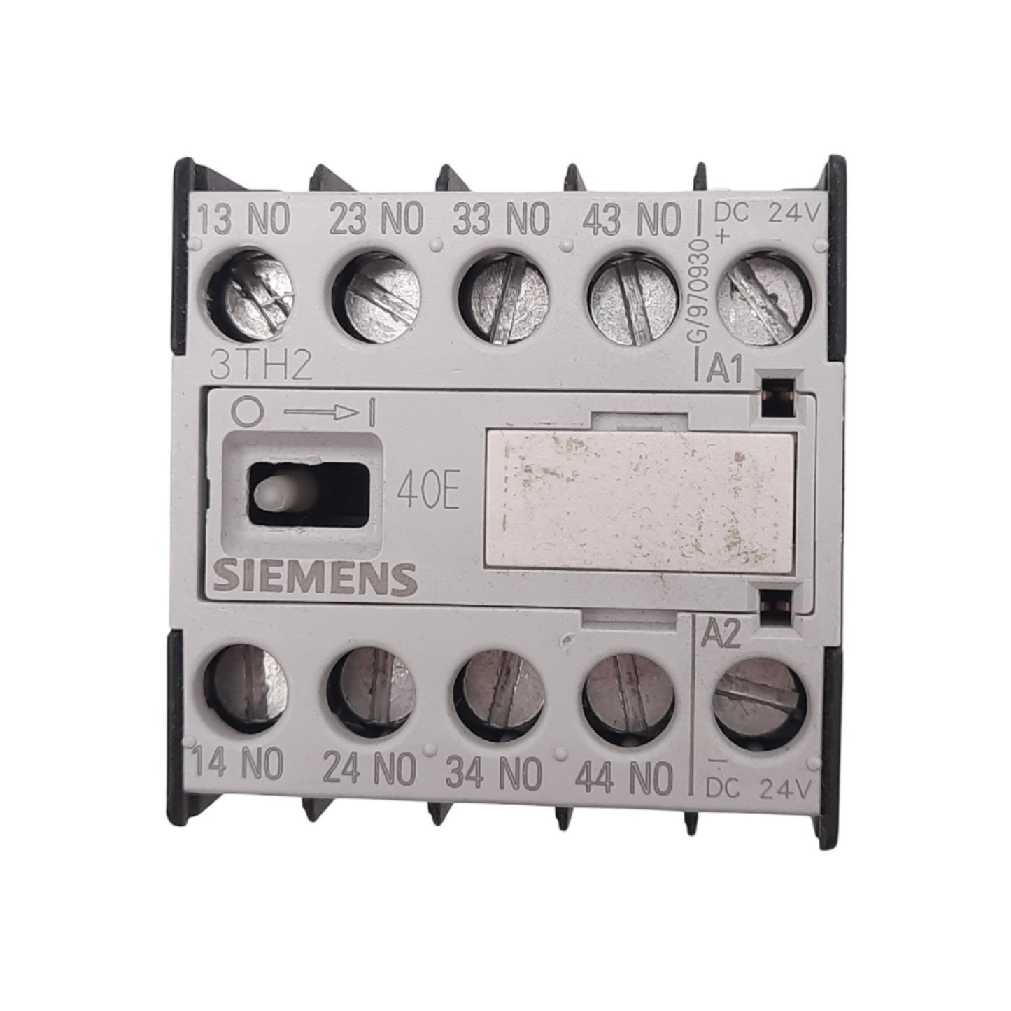 Used Siemens 3TH2040-0BB4 Control Relay, 4NO, 690VAC 1.5kW Max, 24VDC 4A Out