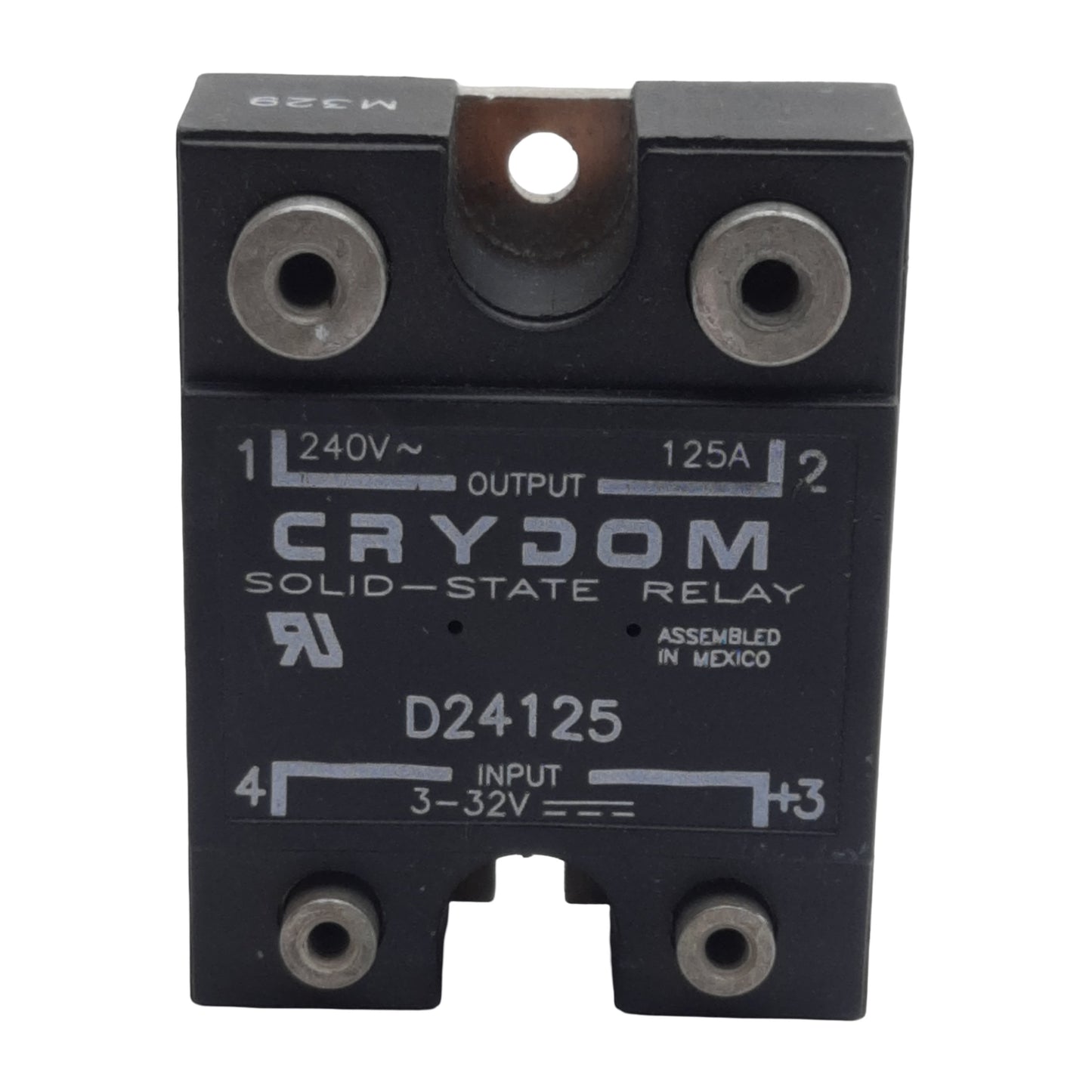 Used Crydom D24125 Solid-State Relay, SPST-NO, 3-32VDC In, 125A 240VAC Out