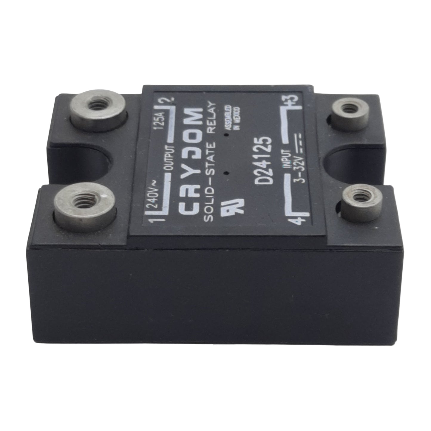 Used Crydom D24125 Solid-State Relay, SPST-NO, 3-32VDC In, 125A 240VAC Out