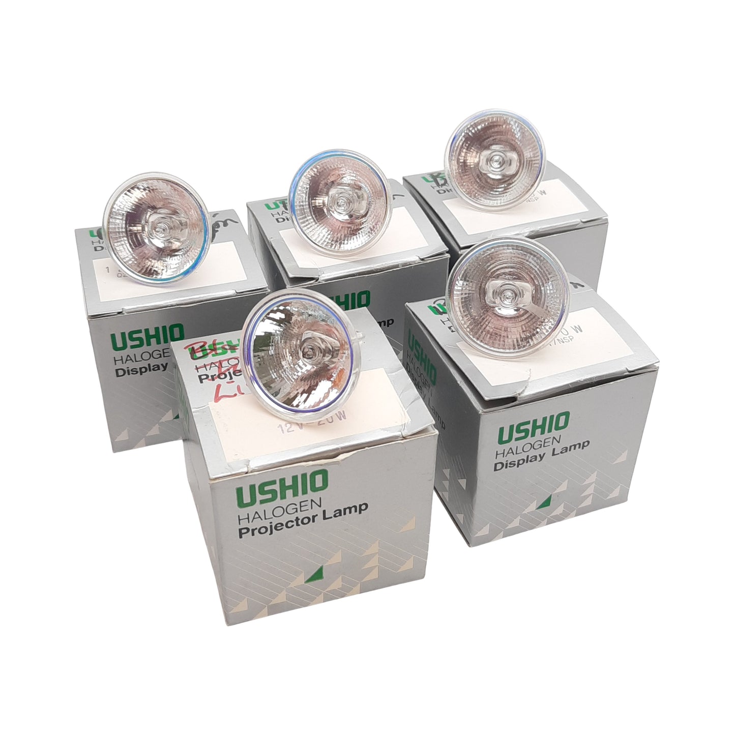 New Lot of 5 Ushio 1000617 Tungsten Halogen Lamp ø35mm, 12V 20W, 2925 Color Temp